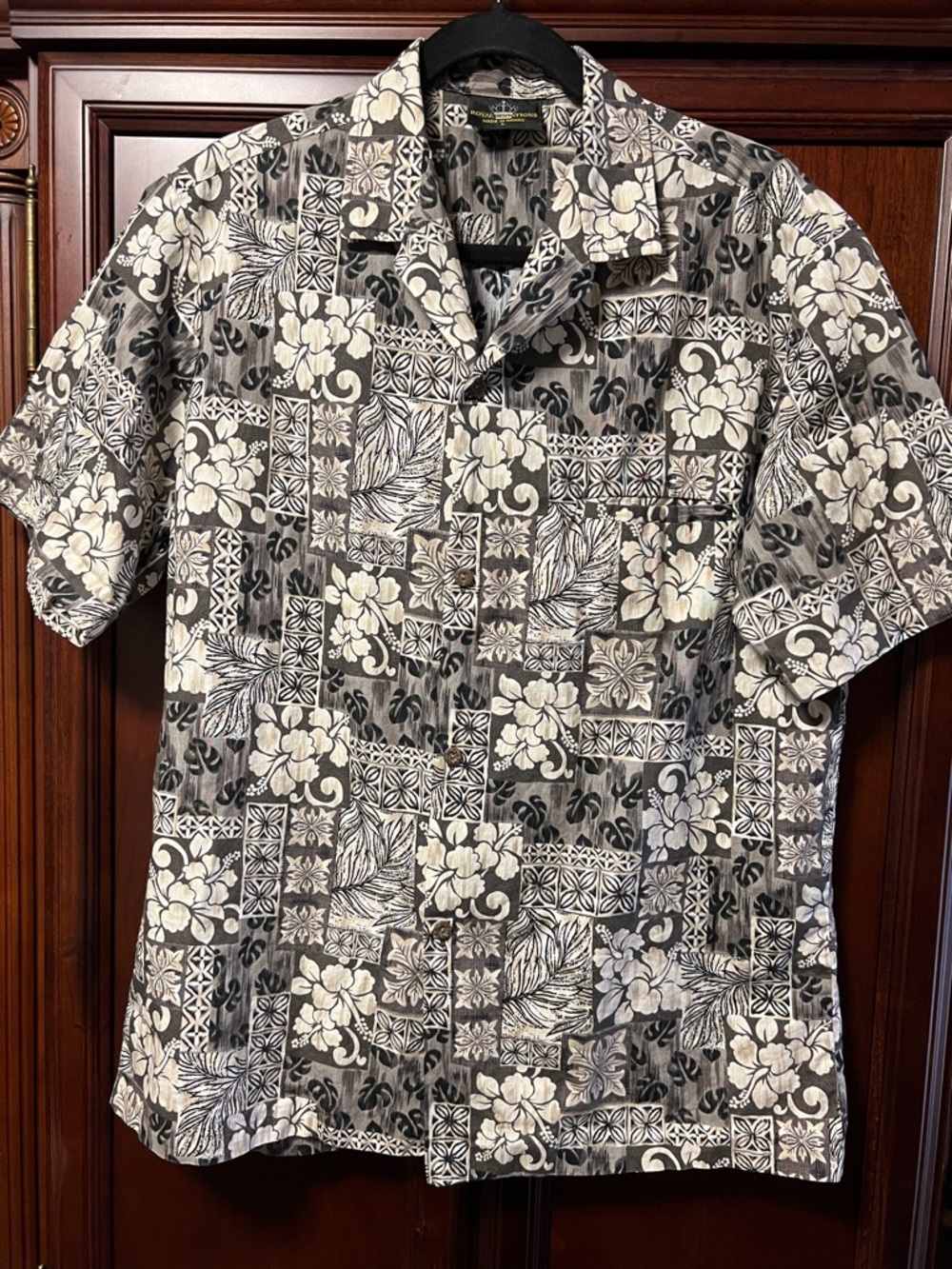 Like New Royal Creations Hawaiian Shirt Tropical Floral Patchwork made in Hawaii